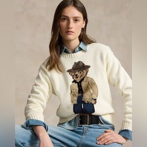 Ralph Lauren Cowboy Polo Bear Sweater in M